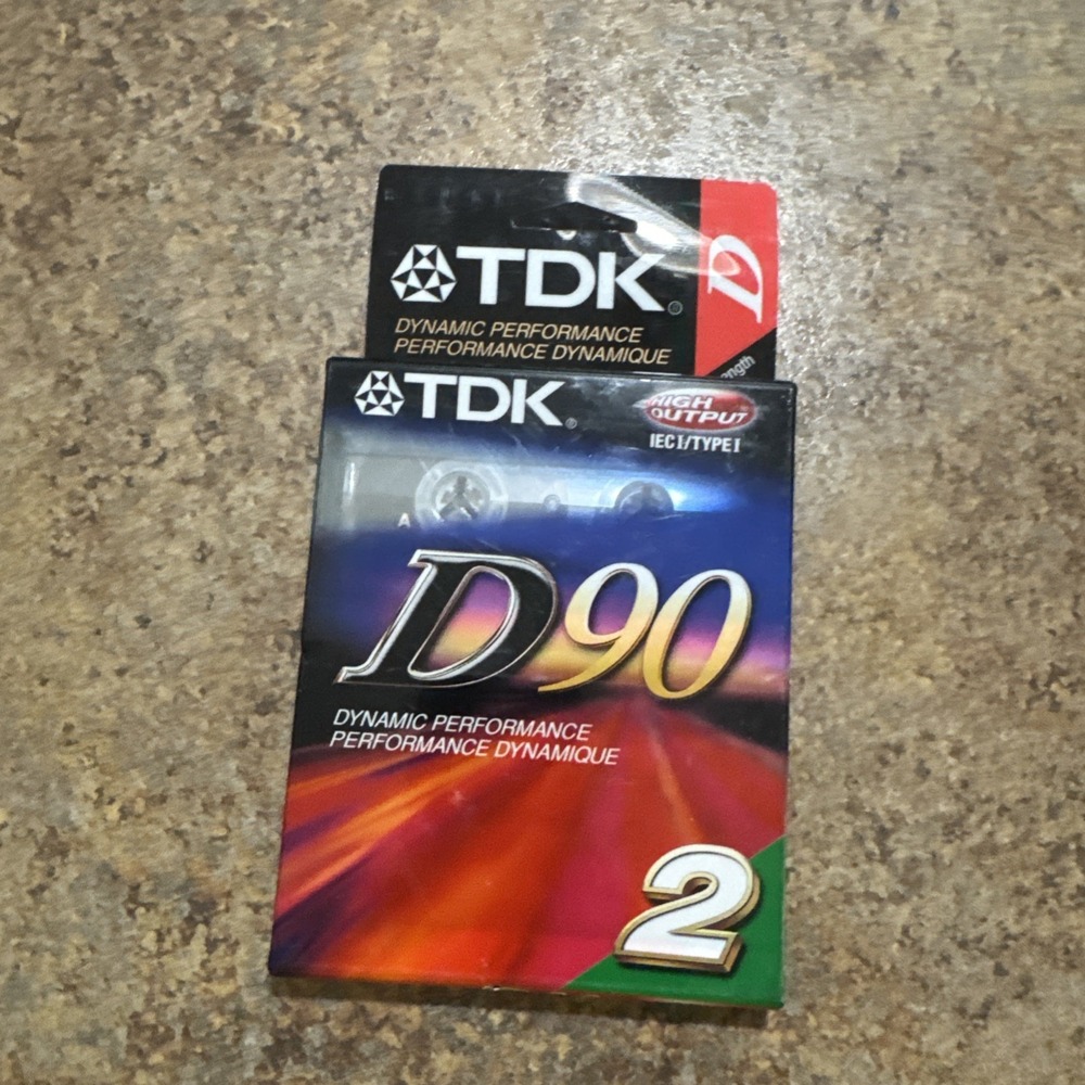 TDK D90 Blank Audio Cassette Tape 2-Pack Sealed